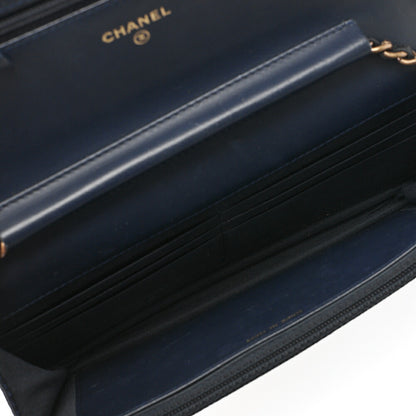 CHANEL Boy Chanel Matrasse Chain Wallet Caviar Skin Dark Navy (Gold Fittings) Women's Wallet Folding Wallet Women's Wallet [Used] [Free Shipping]