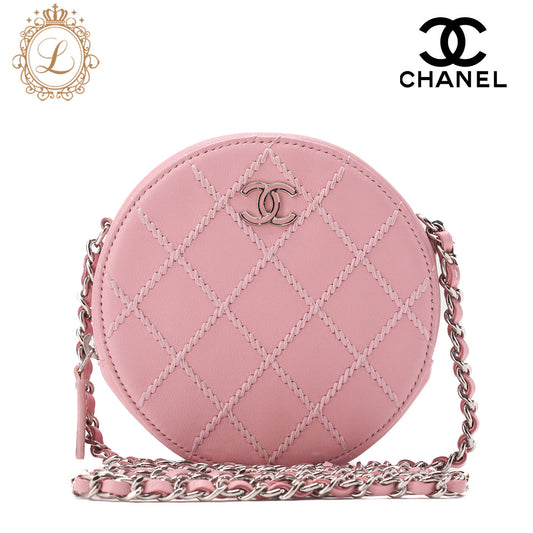 CHANEL Mini Matlasse Cocomark Ultra Stitch Chain Shoulder Lambskin Pink (Silver Fittings) High Brand [Used] [Free Shipping] Used Used - Very Good