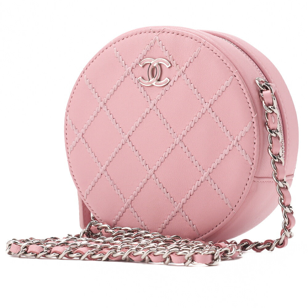 CHANEL Mini Matlasse Cocomark Ultra Stitch Chain Shoulder Lambskin Pink (Silver Fittings) High Brand [Used] [Free Shipping] Used Used - Very Good