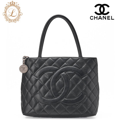 CHANEL Matlasse Reprint Tote Caviar Skin Black (Silver Fittings) Women's Bag Tote Bag High Brand [Used] [Free Shipping]