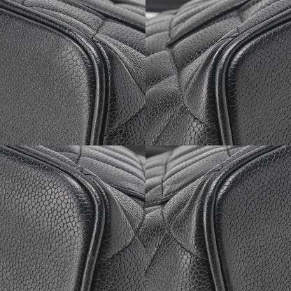 CHANEL Matlasse Reprint Tote Caviar Skin Black (Silver Fittings) Women's Bag Tote Bag High Brand [Used] [Free Shipping]