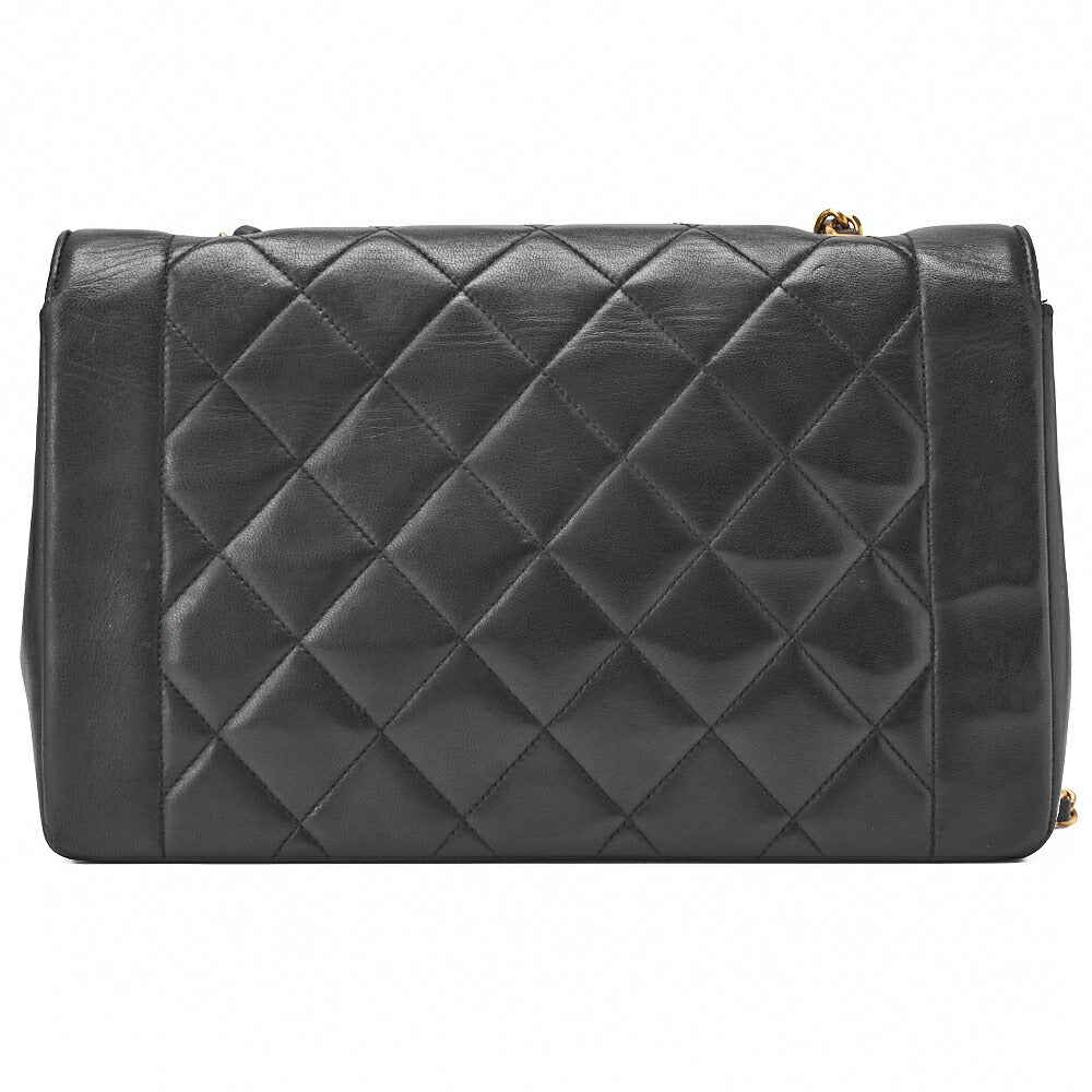 CHANEL Chain Shoulder Mattrasse Lambskin Diana Flap Black Gold Fittings Women's Bag Brand [Used] [Free Shipping]