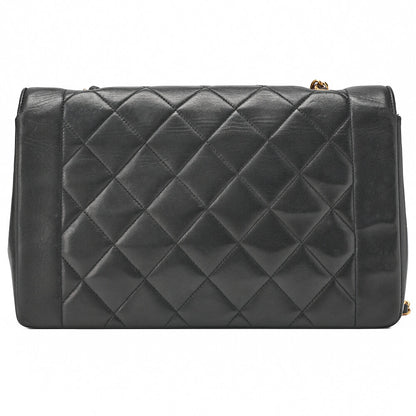 CHANEL Chain Shoulder Mattrasse Lambskin Diana Flap Black Gold Fittings Women's Bag Brand [Used] [Free Shipping]