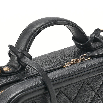 CHANEL Shoulder Bag Cocomark CC Filigree 2-Way Handbag Caviar Skin Black Gold Fittings Women's Bag Brand [Used] [Free Shipping]