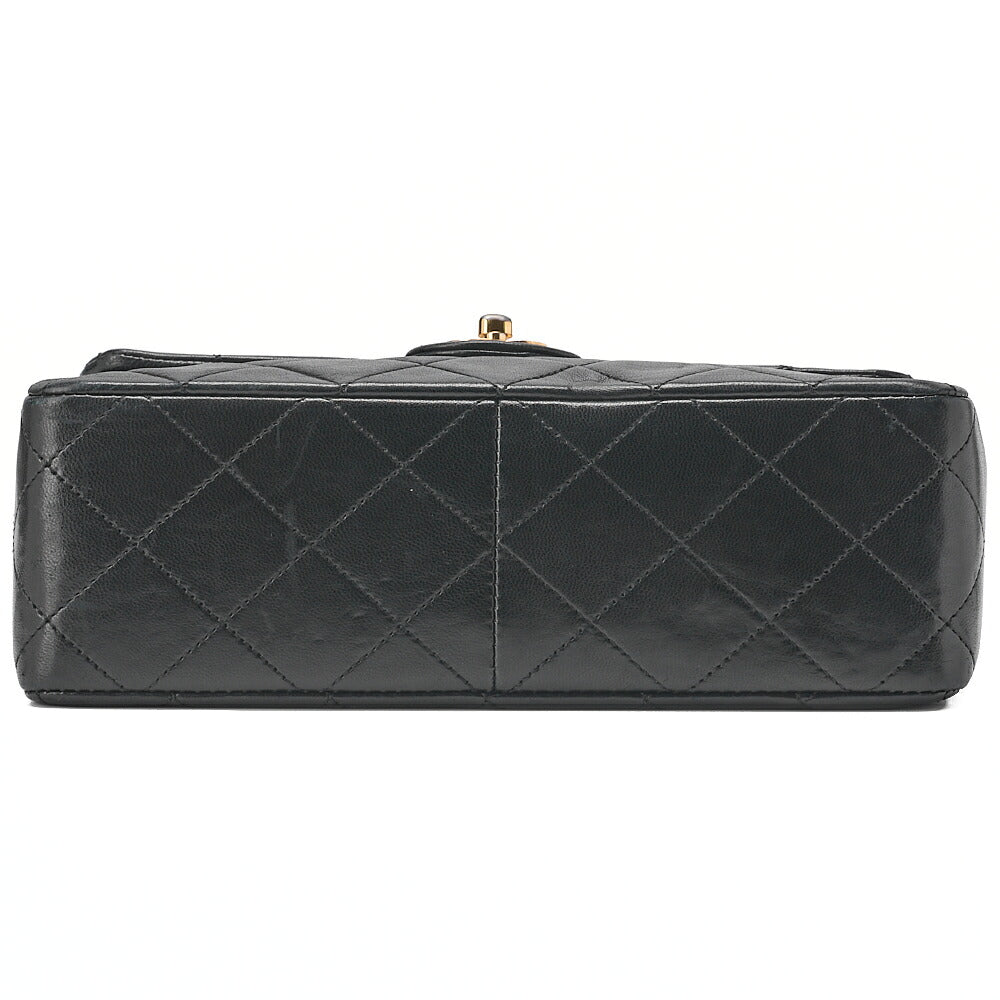 CHANEL Chain Shoulder Bag Mini Matrasse 20cm Lambskin Black Single Flap Turnlock Gold Fittings Women's [Used] [Free Shipping]