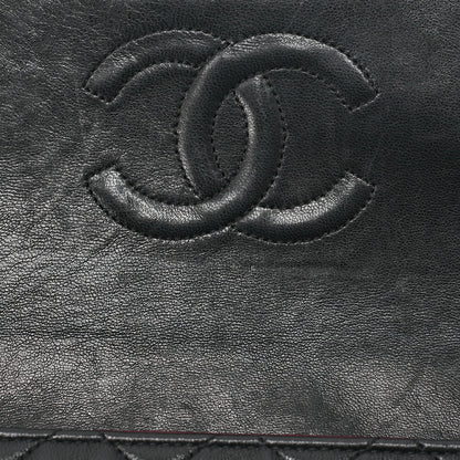 CHANEL Chain Shoulder Bag Mini Matrasse 20cm Lambskin Black Single Flap Turnlock Gold Fittings Women's [Used] [Free Shipping]