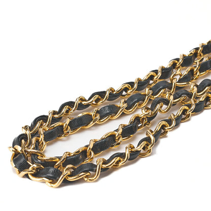 CHANEL Chain Shoulder Bag Mini Matrasse 20cm Lambskin Black Single Flap Turnlock Gold Fittings Women's [Used] [Free Shipping]