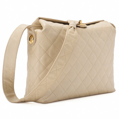 CHANEL Matlasse Upper Coco Mark Shoulder Bag Caviar Skin Beige (Gold Fittings) Women's [Used] [Free Shipping] Used Used - Good