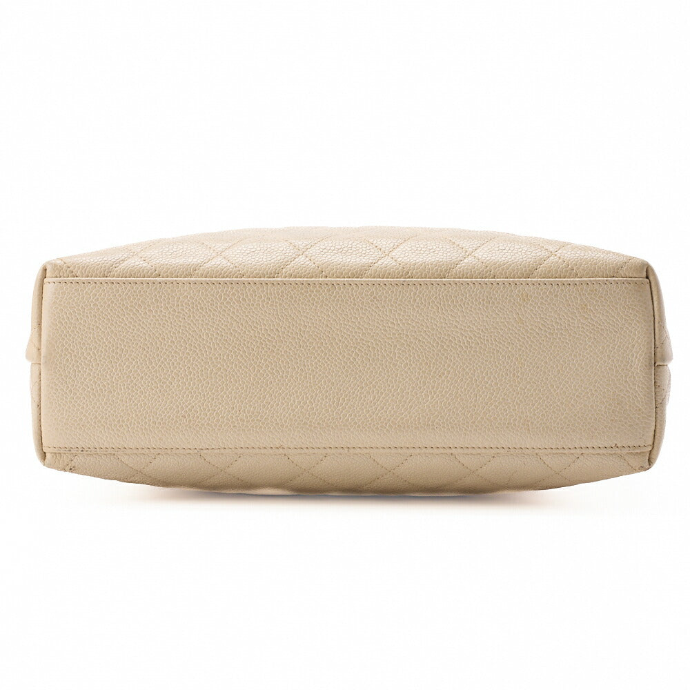 CHANEL Matlasse Upper Coco Mark Shoulder Bag Caviar Skin Beige (Gold Fittings) Women's [Used] [Free Shipping] Used Used - Good