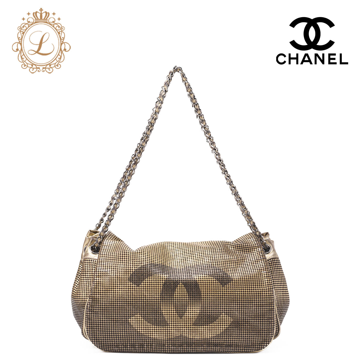 CHANEL Shoulder Bag Coco Mark Full Flap Leather Gold (Silver Fittings) Women's Bag [Used] [Free Shipping]