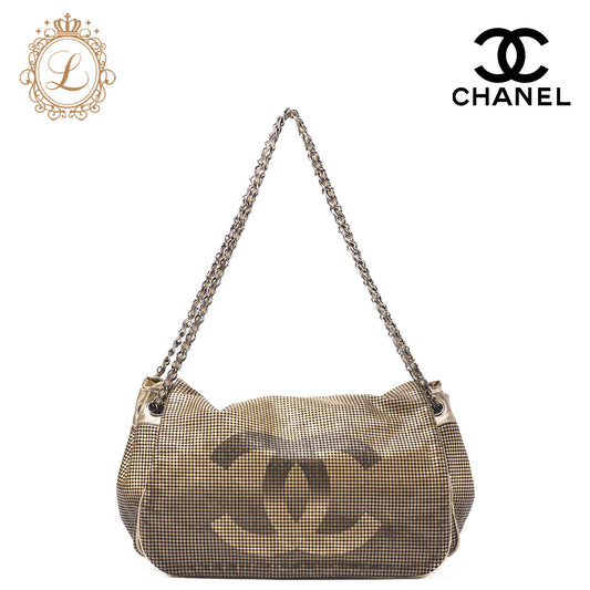 CHANEL Shoulder Bag Coco Mark Full Flap Leather Gold (Silver Fittings) Women's Bag [Used] [Free Shipping]