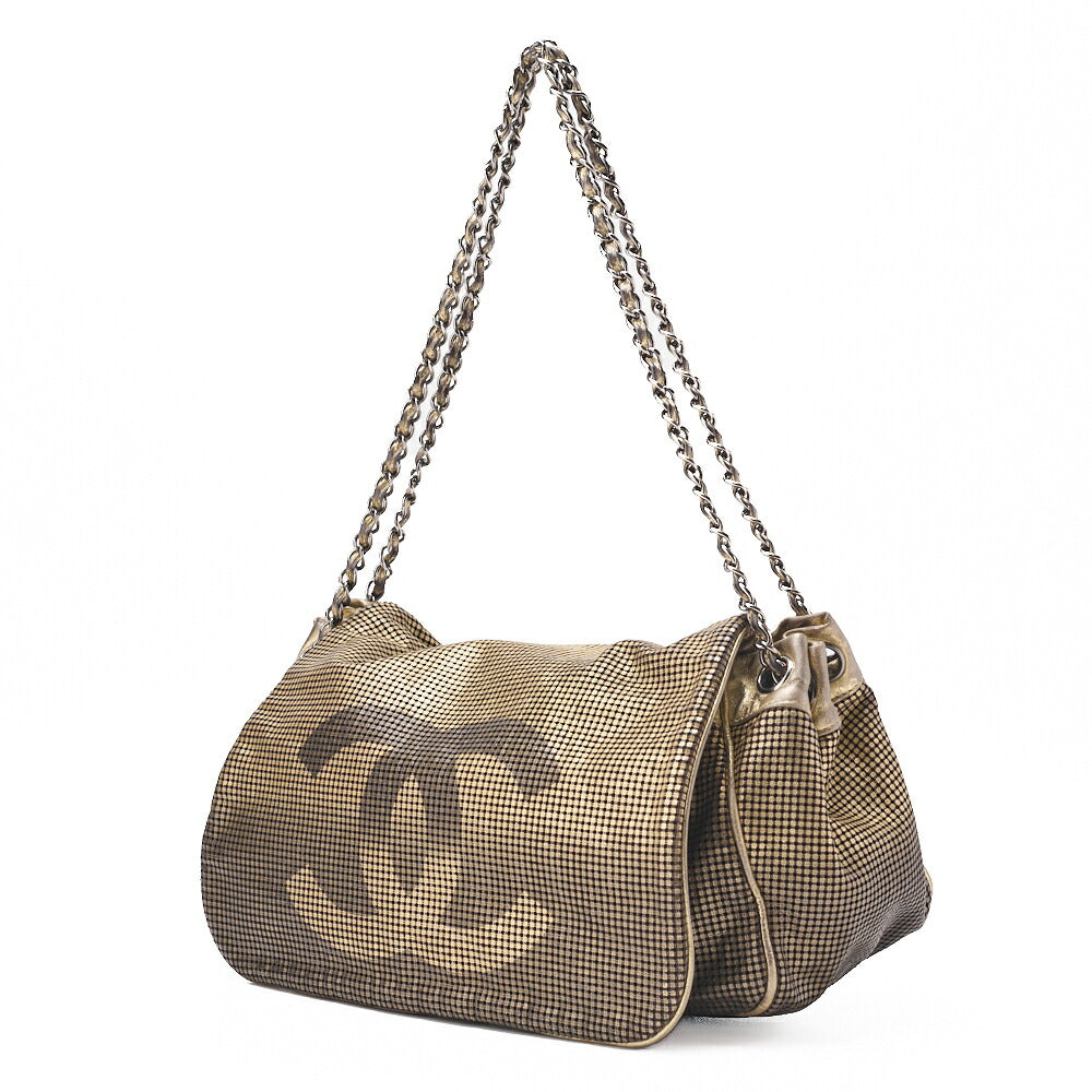 CHANEL Shoulder Bag Coco Mark Full Flap Leather Gold (Silver Fittings) Women's Bag [Used] [Free Shipping]