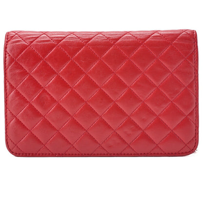 CHANEL Chain Shoulder Bag Matlasse Cocomark Chain Wallet Red Silver Hardware Brand [Used] [Free Shipping]