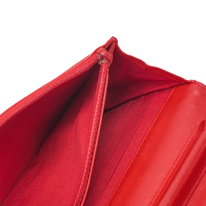 CHANEL Chain Shoulder Bag Matlasse Cocomark Chain Wallet Red Silver Hardware Brand [Used] [Free Shipping]