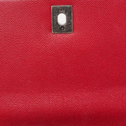 CHANEL Chain Shoulder Bag Matlasse Coco Handle 2WAY Handbag Caviar Skin Red (Silver Fittings) Women's Bag High Brand [Used] [Free Shipping] Used Used - Good