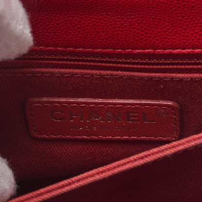 CHANEL Chain Shoulder Bag Matlasse Coco Handle 2WAY Handbag Caviar Skin Red (Silver Fittings) Women's Bag High Brand [Used] [Free Shipping] Used Used - Good
