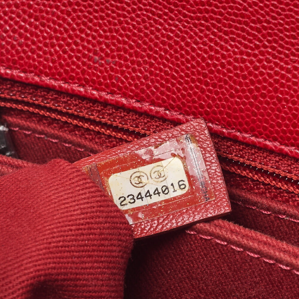 CHANEL Chain Shoulder Bag Matlasse Coco Handle 2WAY Handbag Caviar Skin Red (Silver Fittings) Women's Bag High Brand [Used] [Free Shipping] Used Used - Good