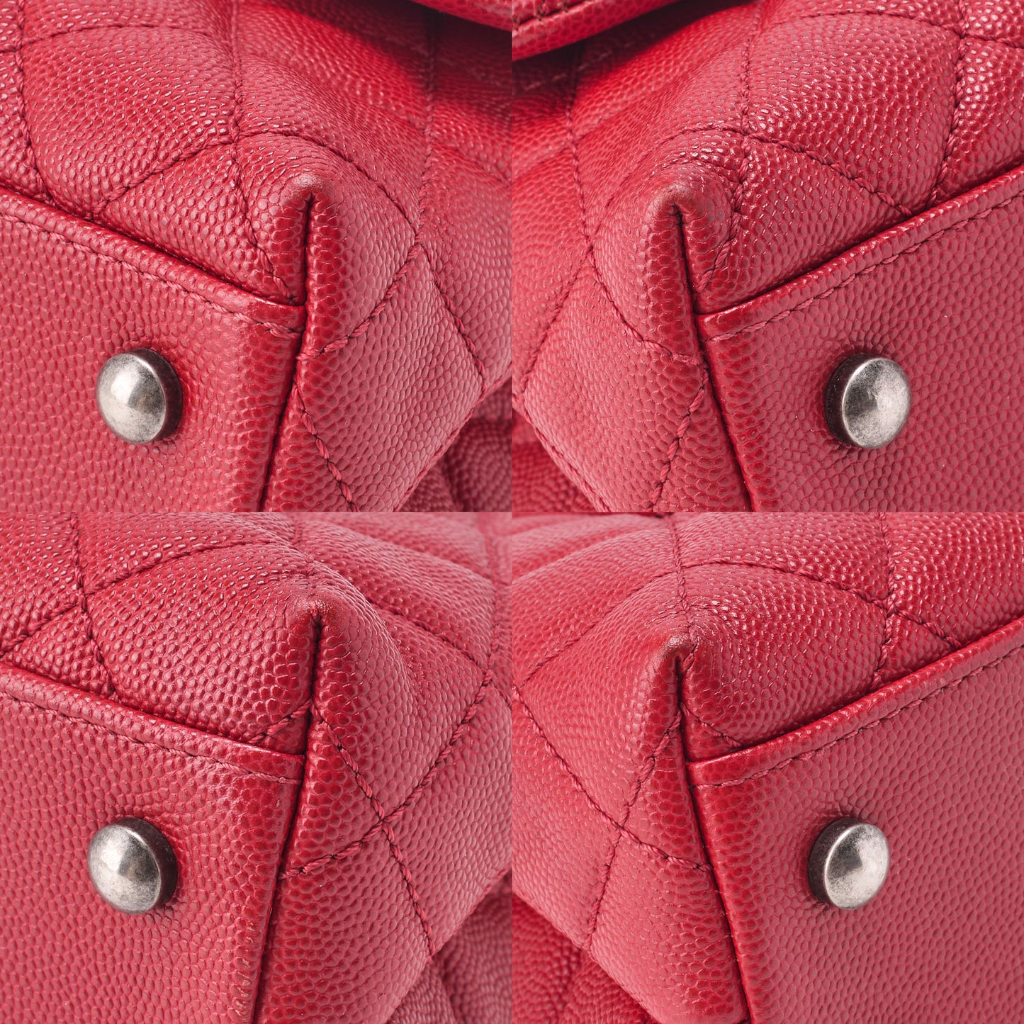 CHANEL Chain Shoulder Bag Matlasse Coco Handle 2WAY Handbag Caviar Skin Red (Silver Fittings) Women's Bag High Brand [Used] [Free Shipping] Used Used - Good