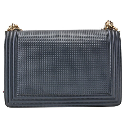CHANEL Boy Chanel Perforated Design Chain Shoulder Lambskin Navy �~ Red Large Size (Gold Fittings) Women's Bag Shoulder Bag High Brand [Used] [Free Shipping]