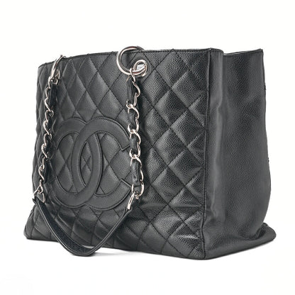 CHANEL Shoulder Bag Matlasse GST Chain Tote Caviskin Black Silver Fittings Women's Bag Brand [Used] [Free Shipping]