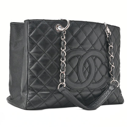 CHANEL Shoulder Bag Matlasse GST Chain Tote Caviskin Black Silver Fittings Women's Bag Brand [Used] [Free Shipping]