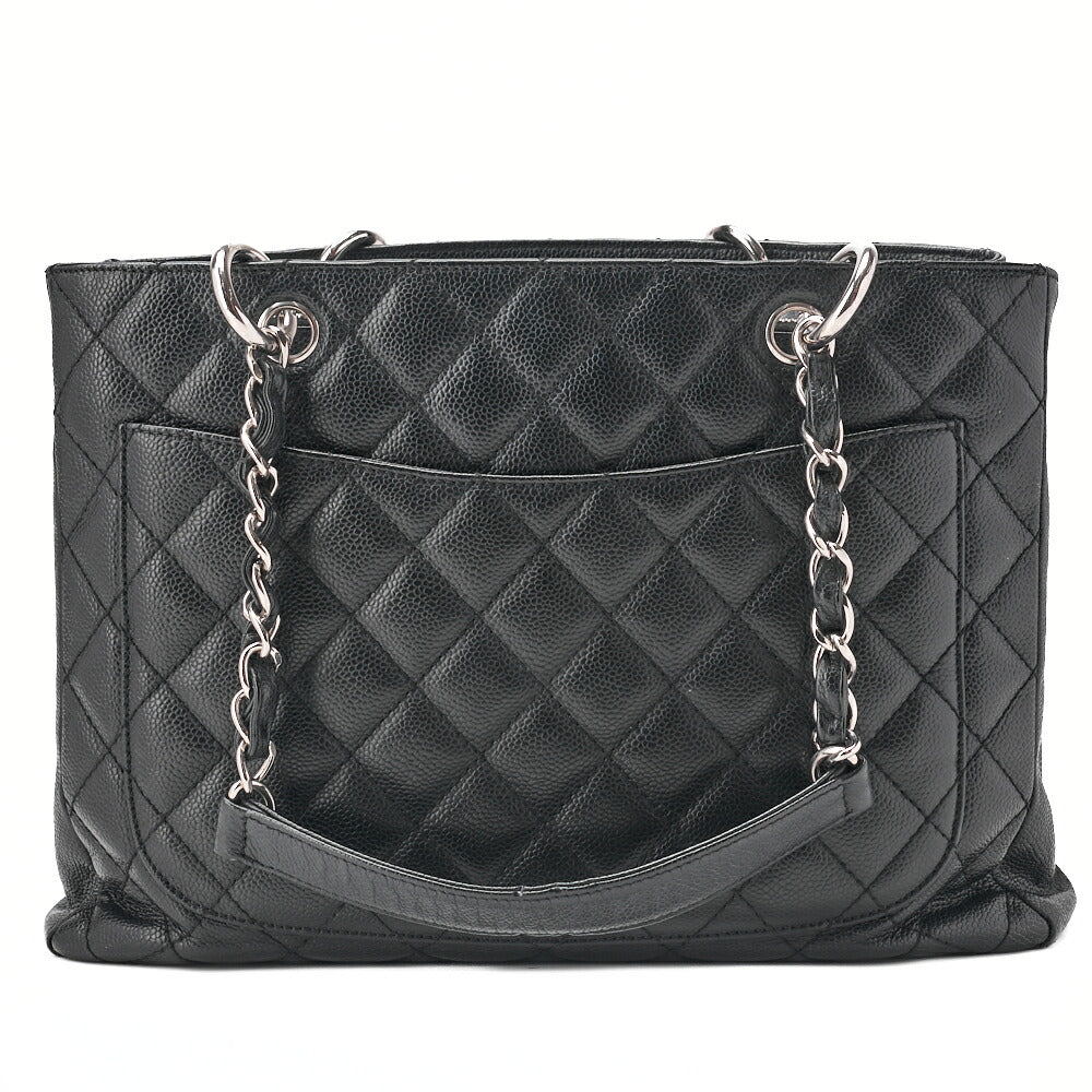 CHANEL Shoulder Bag Matlasse GST Chain Tote Caviskin Black Silver Fittings Women's Bag Brand [Used] [Free Shipping]