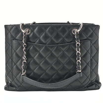 CHANEL Shoulder Bag Matlasse GST Chain Tote Caviskin Black Silver Fittings Women's Bag Brand [Used] [Free Shipping]