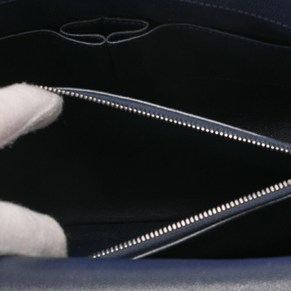 CHANEL Shoulder Bag Matlasse Coco Handle 2-Way Handbag Caviar Skin �~ Lizard Navy�~ Bordeaux Silver Fittings Women's Bag Brand [Used] [Free Shipping]