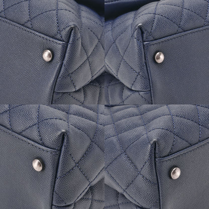 CHANEL Shoulder Bag Matlasse Coco Handle 2-Way Handbag Caviar Skin �~ Lizard Navy�~ Bordeaux Silver Fittings Women's Bag Brand [Used] [Free Shipping]