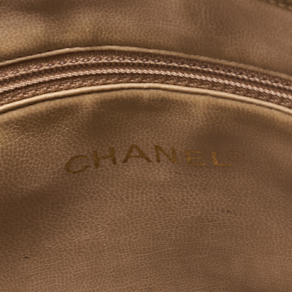 CHANEL Chain Shoulder Bag Tote Bag Outside Flap Caviar Skin Beige (Gold Fittings) Women's High Brand [Used] [Free Shipping]