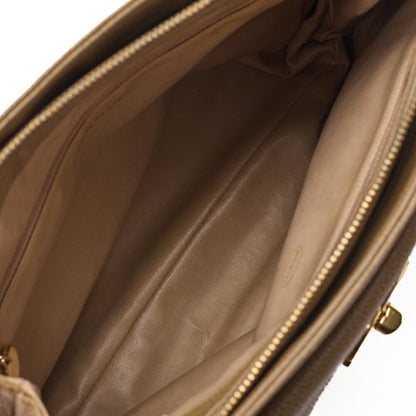 CHANEL Chain Shoulder Bag Tote Bag Outside Flap Caviar Skin Beige (Gold Fittings) Women's High Brand [Used] [Free Shipping]