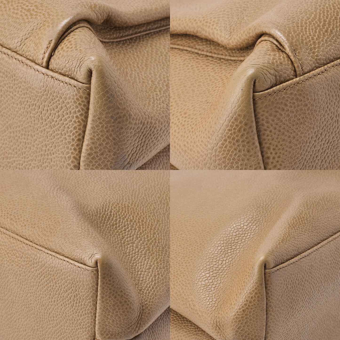 CHANEL Chain Shoulder Bag Tote Bag Outside Flap Caviar Skin Beige (Gold Fittings) Women's High Brand [Used] [Free Shipping]