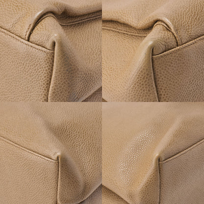 CHANEL Chain Shoulder Bag Tote Bag Outside Flap Caviar Skin Beige (Gold Fittings) Women's High Brand [Used] [Free Shipping]