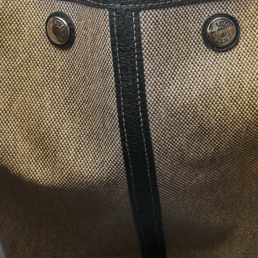 HERMES Garden Party PM Tote Bag to Negonda �~ Canvas Grey (Silver Fittings) Women's [Used] [Free Shipping]