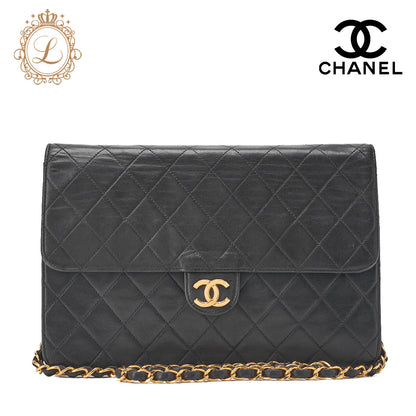 CHANEL Matlasse Push Lock Chain Shoulder Lambskin Black (Gold Fittings) Women's Bag Shoulder Bag Women's [Used] [Free Shipping] Used Used - Good