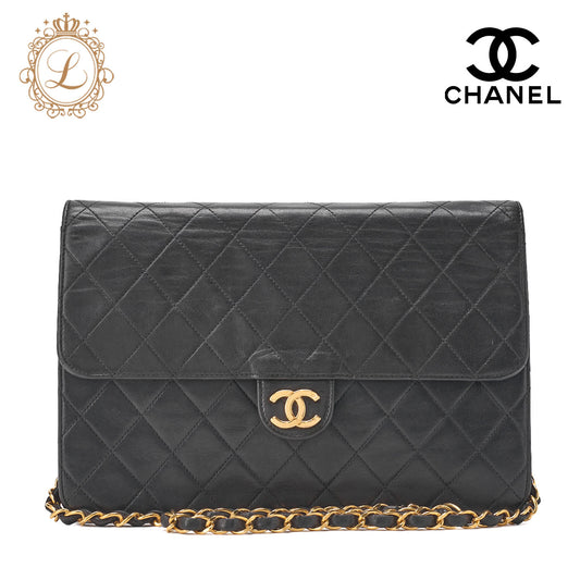 CHANEL Matlasse Push Lock Chain Shoulder Lambskin Black (Gold Fittings) Women's Bag Shoulder Bag Women's [Used] [Free Shipping] Used Used - Good