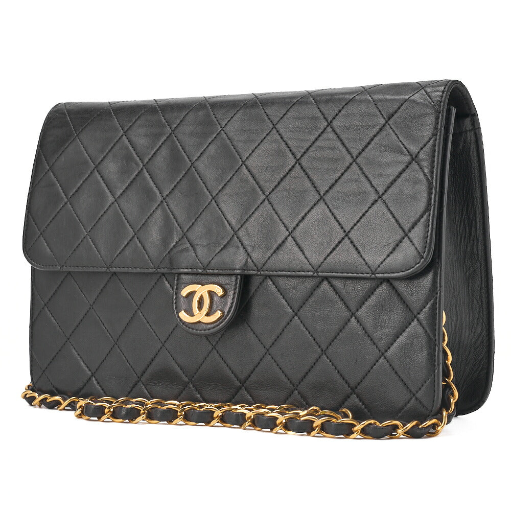 CHANEL Matlasse Push Lock Chain Shoulder Lambskin Black (Gold Fittings) Women's Bag Shoulder Bag Women's [Used] [Free Shipping] Used Used - Good