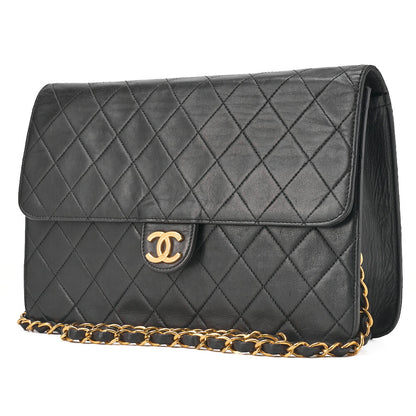 CHANEL Matlasse Push Lock Chain Shoulder Lambskin Black (Gold Fittings) Women's Bag Shoulder Bag Women's [Used] [Free Shipping] Used Used - Good