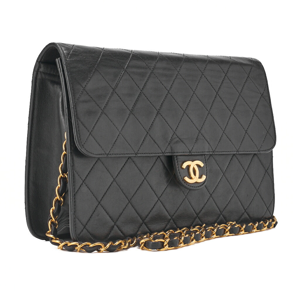 CHANEL Matlasse Push Lock Chain Shoulder Lambskin Black (Gold Fittings) Women's Bag Shoulder Bag Women's [Used] [Free Shipping] Used Used - Good