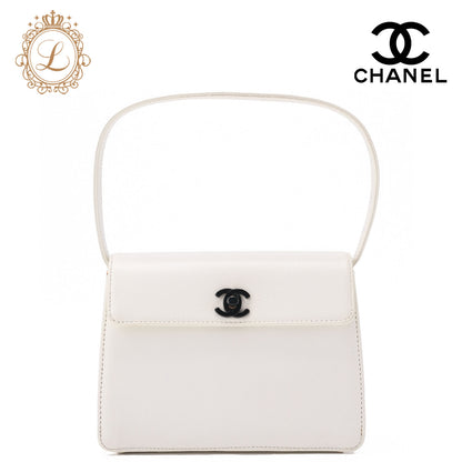 CHANEL Handbag Mini Kelly Shape Caviar Skin White (Gold Fittings) Women's Bag Women's [Used] [Free Shipping]