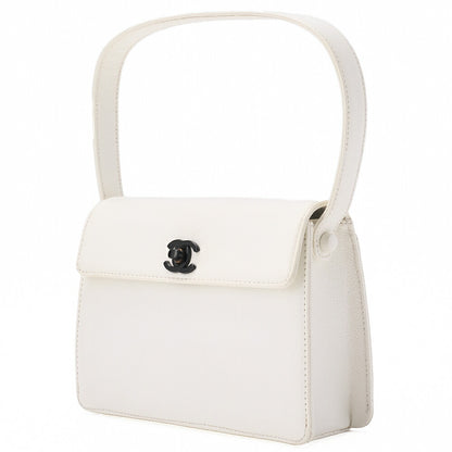 CHANEL Handbag Mini Kelly Shape Caviar Skin White (Gold Fittings) Women's Bag Women's [Used] [Free Shipping]
