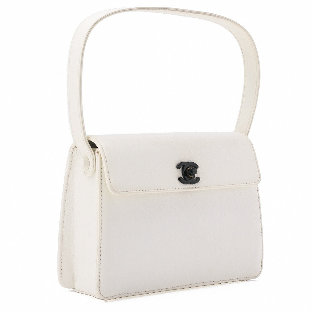 CHANEL Handbag Mini Kelly Shape Caviar Skin White (Gold Fittings) Women's Bag Women's [Used] [Free Shipping]