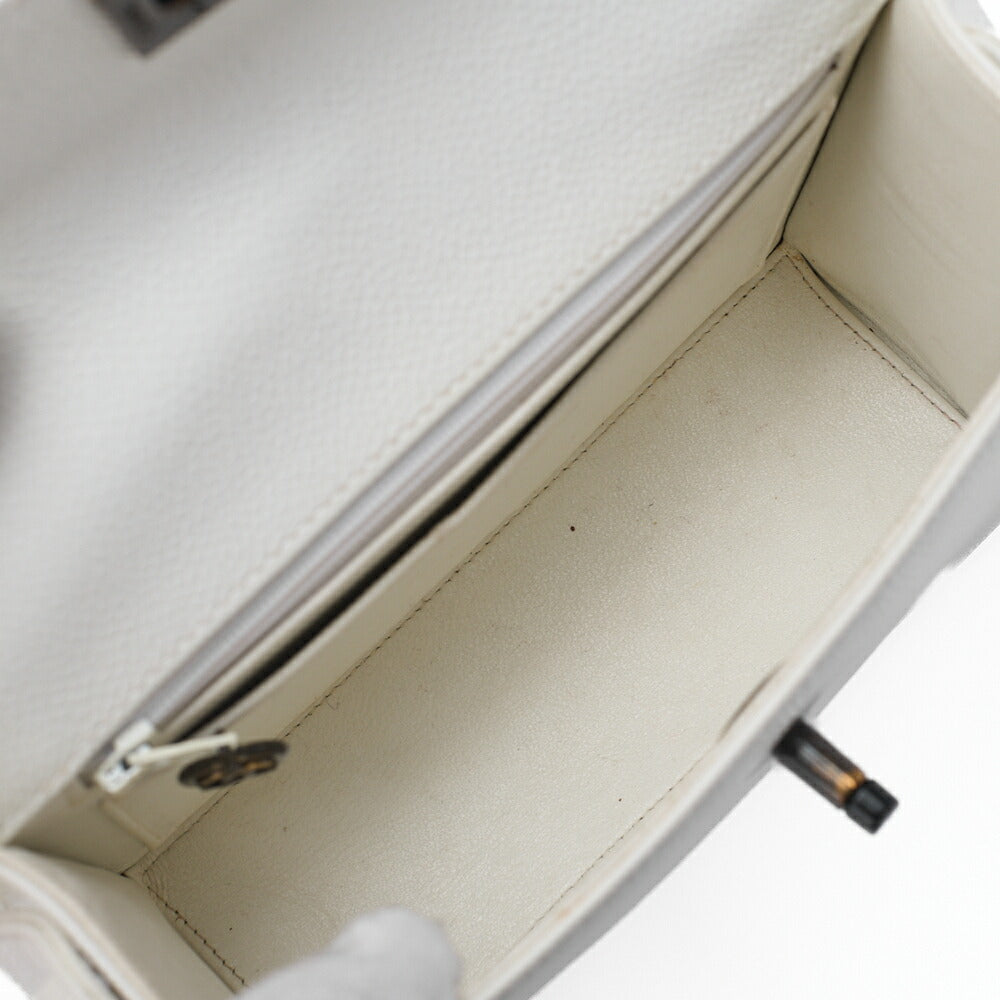 CHANEL Handbag Mini Kelly Shape Caviar Skin White (Gold Fittings) Women's Bag Women's [Used] [Free Shipping]