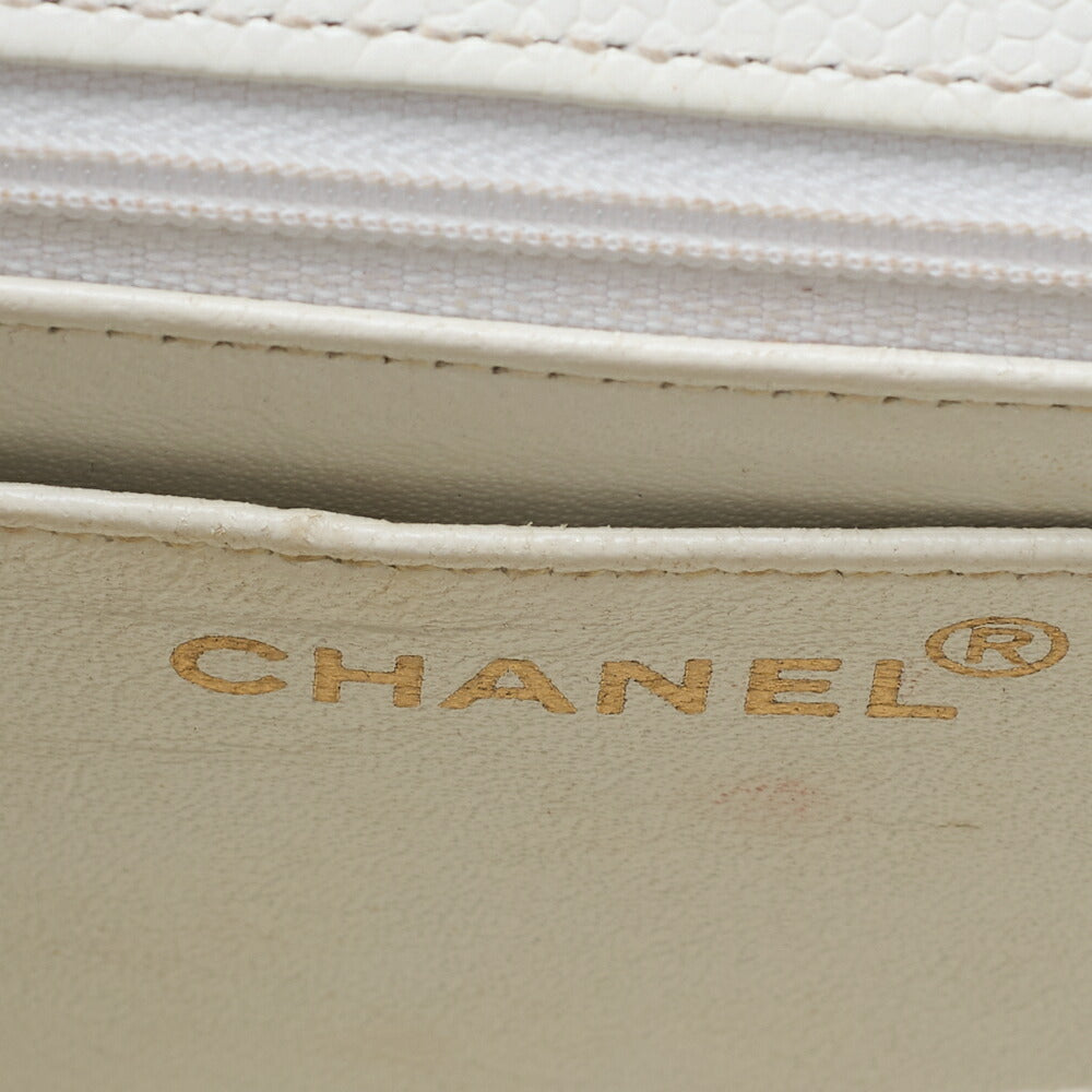 CHANEL Handbag Mini Kelly Shape Caviar Skin White (Gold Fittings) Women's Bag Women's [Used] [Free Shipping]