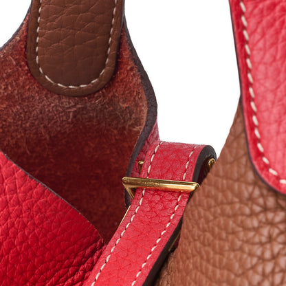 HERMES Picotan Lock PM Handbag Tryon Clemence Gold �~ Rose Jaipur Handbag Women's Bag [Used] [Free Shipping]