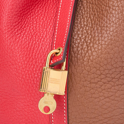 HERMES Picotan Lock PM Handbag Tryon Clemence Gold �~ Rose Jaipur Handbag Women's Bag [Used] [Free Shipping]