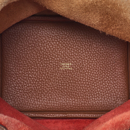 HERMES Picotan Lock PM Handbag Tryon Clemence Gold �~ Rose Jaipur Handbag Women's Bag [Used] [Free Shipping]