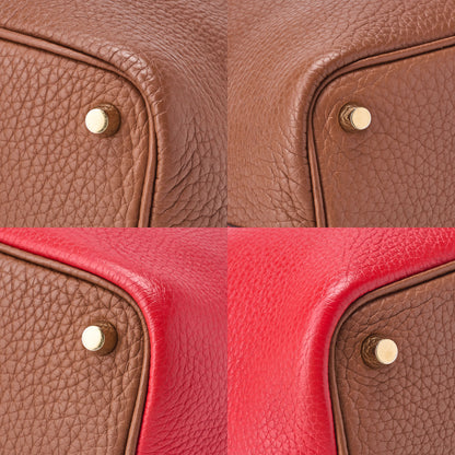 HERMES Picotan Lock PM Handbag Tryon Clemence Gold �~ Rose Jaipur Handbag Women's Bag [Used] [Free Shipping]