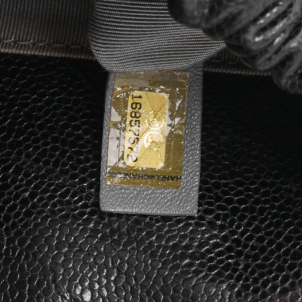 CHANEL Chain Shoulder Bag Matlasse Wrinkled Design Single Flap Turnlock Caviar Skin Black (Silver Fittings) Women's [Used] [Free Shipping]