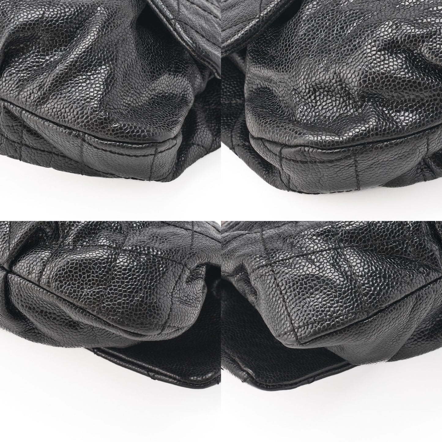 CHANEL Chain Shoulder Bag Matlasse Wrinkled Design Single Flap Turnlock Caviar Skin Black (Silver Fittings) Women's [Used] [Free Shipping]